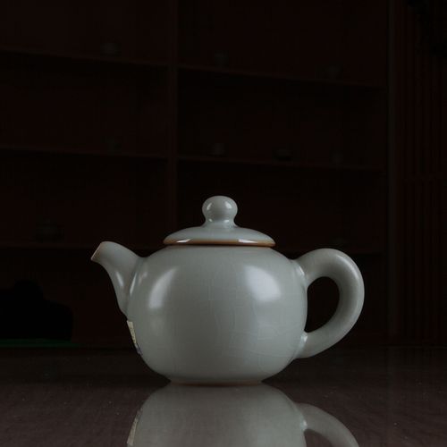 李善明汝窑天青茶壶善款手工壶 景德镇陶瓷茶具功夫泡茶壶玉润壶