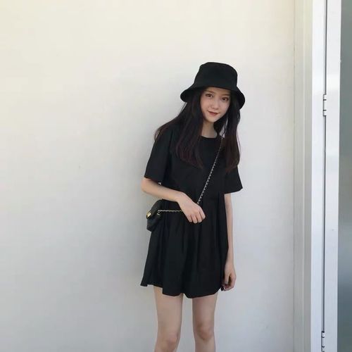 夏季韩版小清新直筒超短款裙子145cm150娇小矮小个子c女生连衣裙x