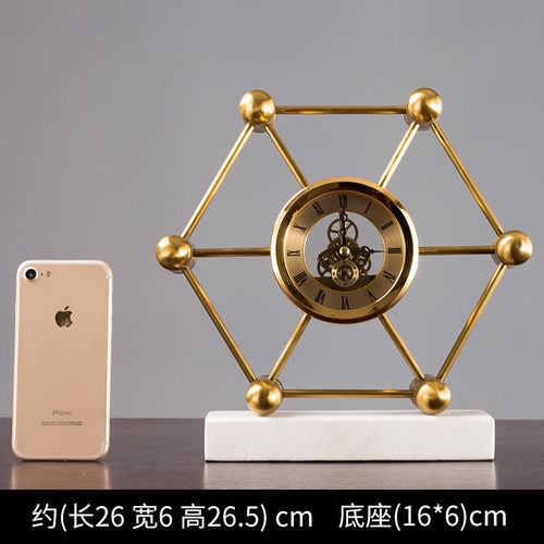 迪晨dichen欧式钟表摆件座钟客厅大号台式复古台钟时钟美式静音摆钟