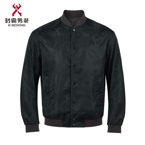劲霸男装 k-boxing短款棒球夹克男春季新品花型休闲外衣男士修身外套