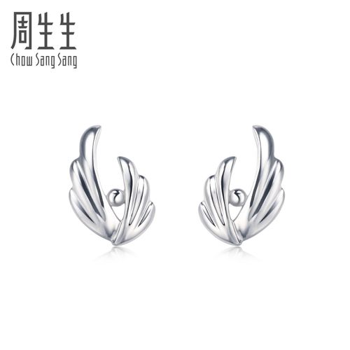 周生生(chow sang sang)白金耳钉pt950铂金耳环 38679e 计价