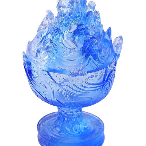 透明琉璃博山炉复古香炉香薰檀香盘托熏香炉子插香器禅意茶道摆件