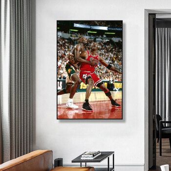 洪儒 迈克尔乔丹挂画nba球星michaeljordan装饰画男生房间卧室床头