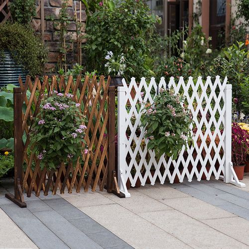 庭院防腐围栏伸缩竹篱笆隔断室内户外木幼儿花园护栏栅栏木可移.