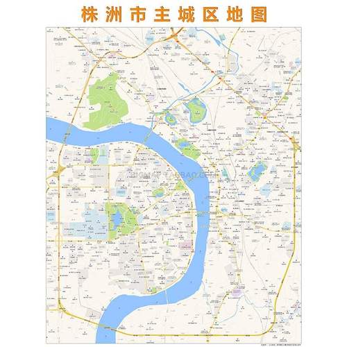 新款 株洲市主城区(环城路)地图 高清定制办公会议室年月更新
