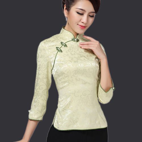 帛良唐装女夏上衣中式茶艺师旗袍上衣改良修身汉服女