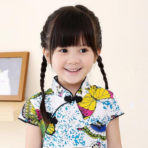 女童旗袍中国风改良连衣裙小女孩中式走秀儿童唐装