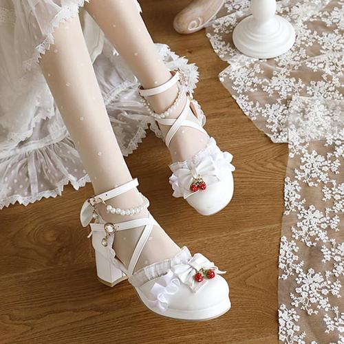 儿童凉鞋女童洛丽塔高跟鞋lolita小皮鞋学生可爱公主韩版9岁12岁【3月