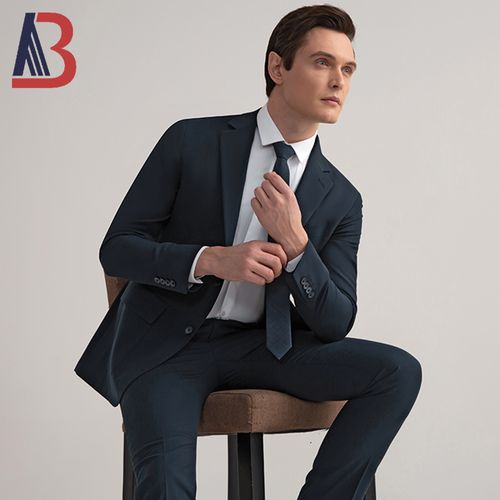 x0a薄款西服套装男商务休闲半衬羊毛西装男正装结婚青年两粒扣职业装