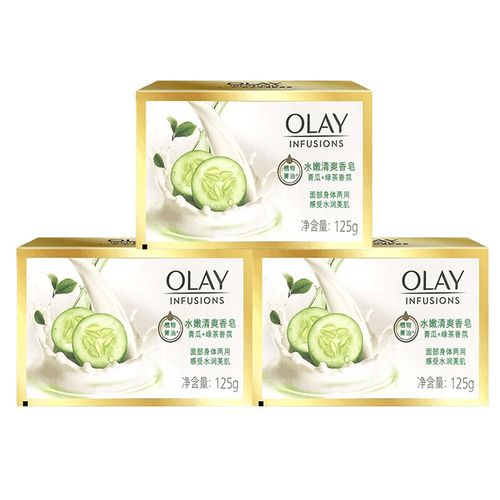 olay玉兰油沐浴香皂125g水嫩清爽清爽型肥皂青瓜绿茶清爽活力 洗脸