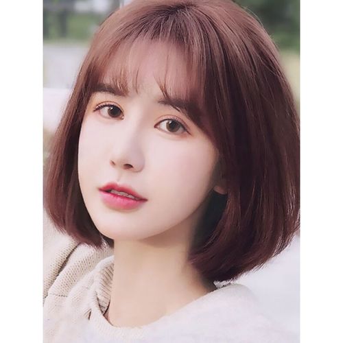 假发女短发网红圆脸锁骨发韩式发型波波头时尚女短卷发自然全头套