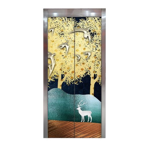 创意欧美电梯门贴纸自粘玄关装饰画高大上电梯门贴