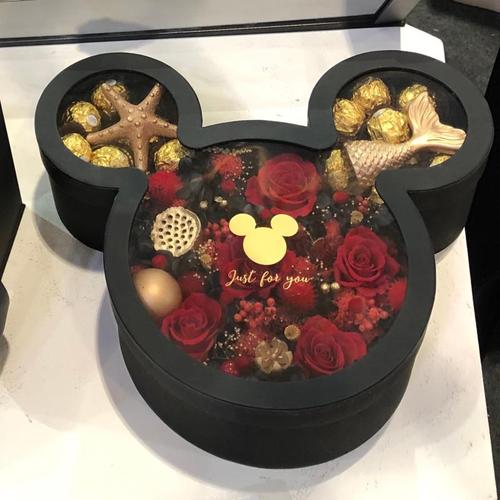 心悠米奇头鲜花礼盒diy巧克力礼品盒生日告白情人节网红惊喜盒子