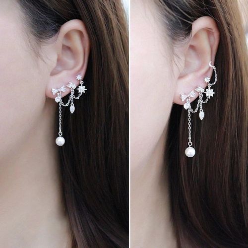 三个耳洞的耳饰双耳洞耳环女时尚个性一体式三耳洞四耳洞连体耳钉