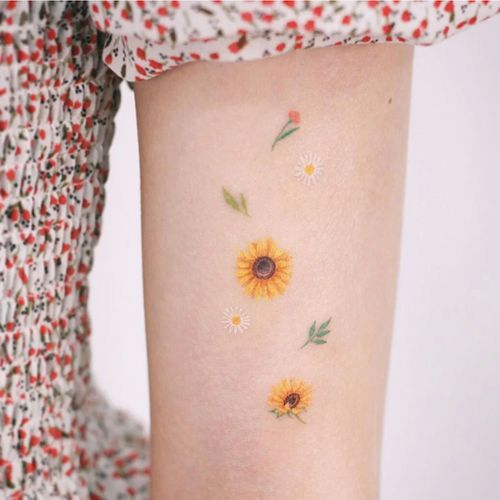 byzhenzi榛子本铺ins纹身贴小雏菊防水持久彩绘小清新