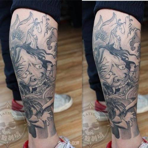 纹身贴防水男般若纹身贴花臂小腿纹身贴逼真持久大图