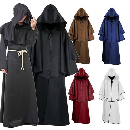 新中世纪披风万帽长袍死神斗篷medieval hooded monk death cloak