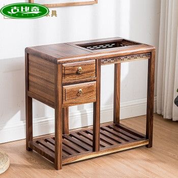 柜功夫茶台中式茶边柜烧水壶一体下置水桶茶吧机茶柜办公室客厅家用