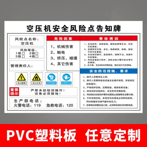 储气罐风险告知卡配电房警示标识牌警告标志安全风险点告知牌危险