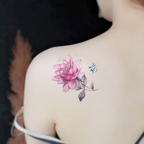 纹身贴防水 女 持久仿真花朵肩膀锁骨大图案性感贴纸纹身贴ins风