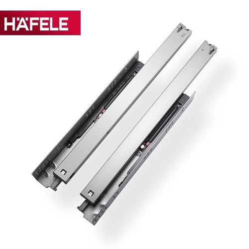 德国海福乐hafele 抽屉轨道滑轨托底式隐藏自闭阻尼缓冲全拉出式三节