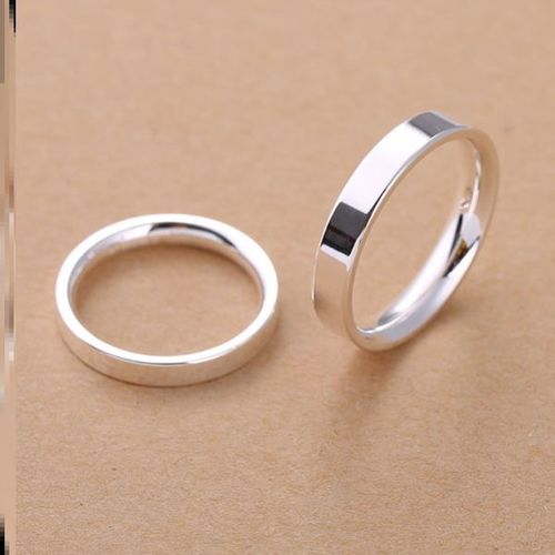 奥芙简约s999足银情侣戒指女情侣对戒小众设计一对款式定做可刻字
