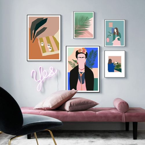 北欧创意抽象客厅卧室装饰画现代简约小众房间挂画沙发背景墙壁画【4