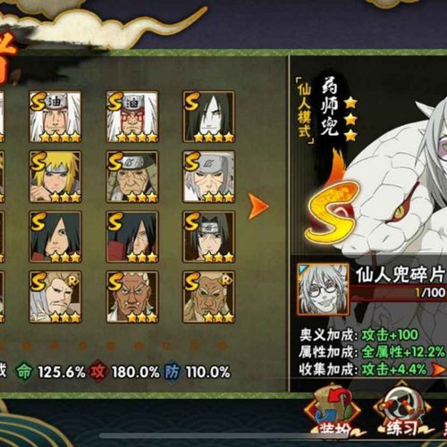 火影忍者手游安卓苹果满s超忍须佐鼬鹰佐水门长门野木白面具仙人