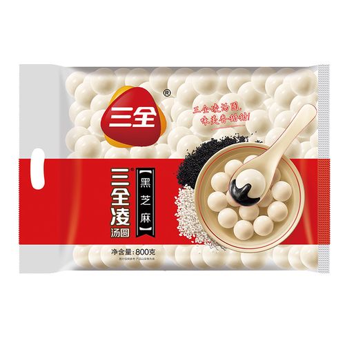三全凌简装黑芝麻汤圆800克/袋新老包装随机发货