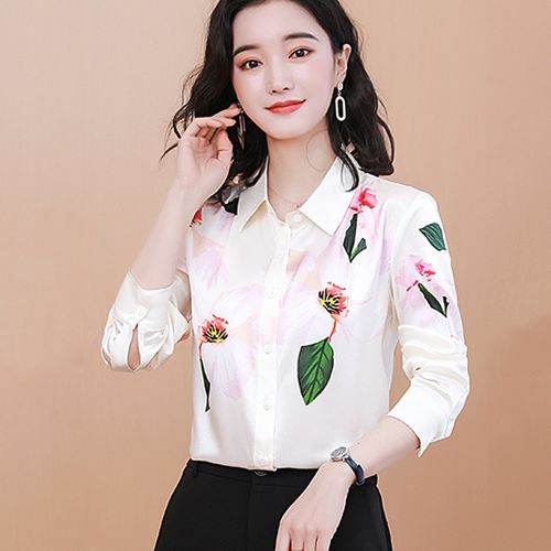 唯品会特卖真丝衬衫女长袖春秋季气质品牌清仓杭州桑蚕丝大牌上衣