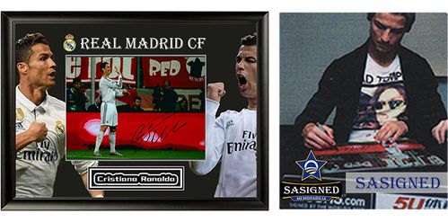 周边收藏 皇家马德里 c罗 亲笔签名照片 含icons sa证书