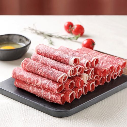 鲜江道 肥牛肉片卷 寿喜烧火锅食材 澳洲和牛雪花牛肉卷m8-9大米龙750