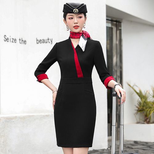 职业装连衣裙套装女正装2022春夏新款珠宝店工作服ol空姐制服裙子