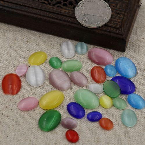 花影梦人造猫眼石猫儿眼13*18 10*14mm 旦形戒面蛋形