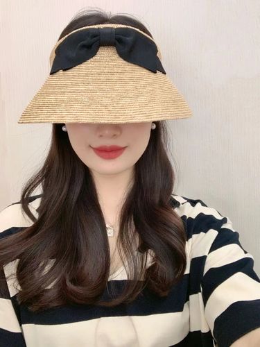 原厂订单 maxim日本天然麦秆蝴蝶结空顶帽遮阳防晒防紫外线帽子