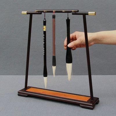 紫光檀毛笔架笔挂实木质红木简约创意学生挂笔架毛笔架子书法用品