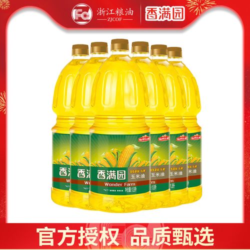 香满园玉米油1.8l*6桶装物理压榨食用油非转基因植物油烹