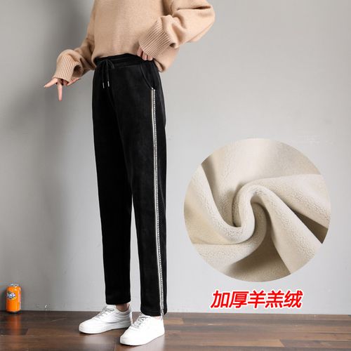 棉裤宽松保暖卫裤金丝绒运动秋冬季女式保暖加厚女士百搭休闲裤子乐卉