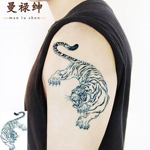 普通款纹身贴 线老虎 五张