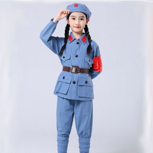 菲凡阁 红军演出服红军衣服儿童儿童红军演出服小八路军衣服新四军