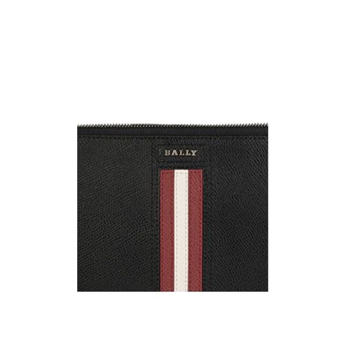 香港直邮bally 黑色logo拉链手拿包 bateneryltbaw