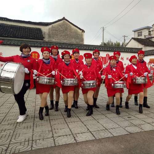 正品大红军鼓服装套装新款长袖秋冬中老年乐队表演服装小舞台演出