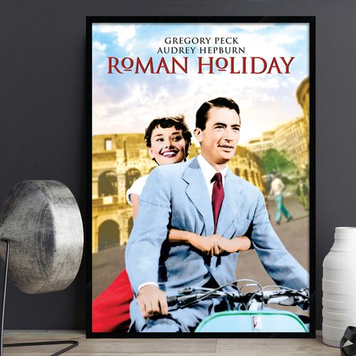 奥黛丽·赫本roman holiday罗马假日 经典电影海报装饰西餐厅挂画