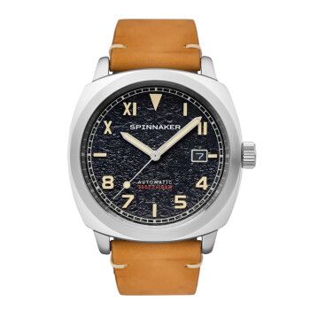 英国spinnaker三角帆加州面自动机械手表hull复古枕形壳皮表带夜光