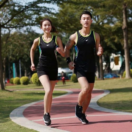 专业跑步套装男女比赛训练队服无袖球裤学生运动服夏天外穿田径服