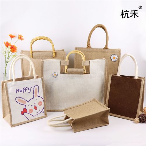 大容量包包女包小众2021新款通勤包简约j单肩手提麻包棉麻布购物