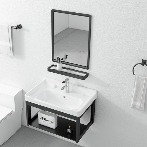 阳台小型洗手盆卫生间洗漱台池简易小户型家用挂墙式洗脸盆柜组合