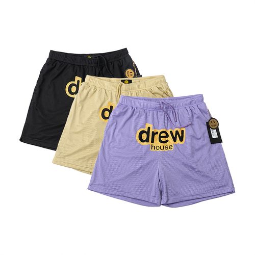 drew house笑脸网眼短裤休闲运动裤五分裤沙滩裤子贾斯汀比伯同款