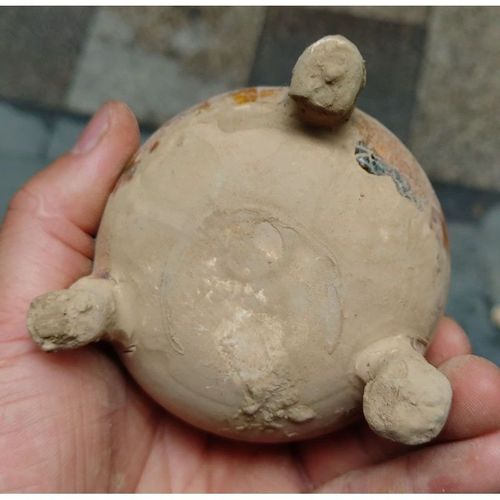 【官窑】高真唐代出土唐三彩陶瓷小香炉精品唐三彩陶瓷小罐唐代陶