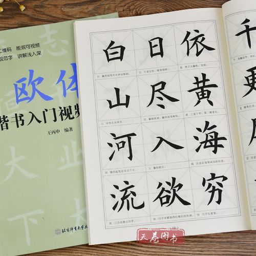 欧体楷书入门教程 毛笔书法字帖练字成年男成人初学者临摹小楷字贴